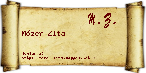Mózer Zita névjegykártya