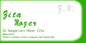 zita mozer business card