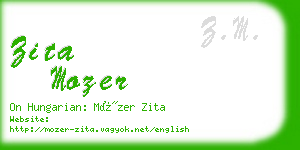 zita mozer business card